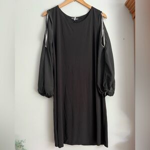 L’Atelier Elegant Black Dress with Silver Accents Size Medium